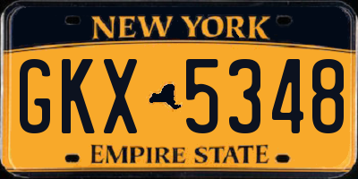 NY license plate GKX5348