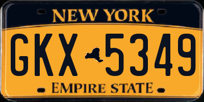 NY license plate GKX5349