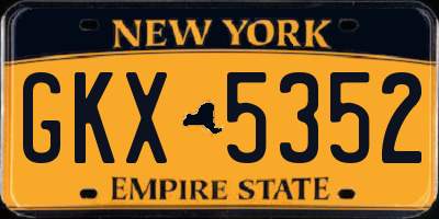 NY license plate GKX5352