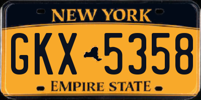 NY license plate GKX5358