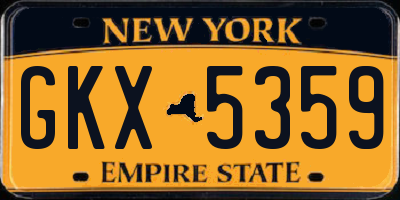 NY license plate GKX5359