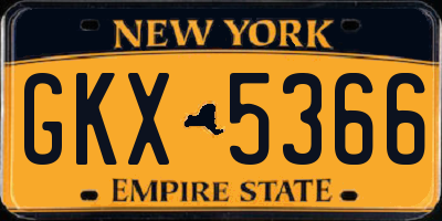 NY license plate GKX5366