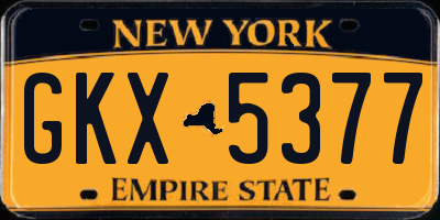 NY license plate GKX5377