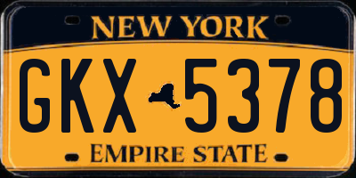 NY license plate GKX5378