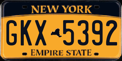 NY license plate GKX5392
