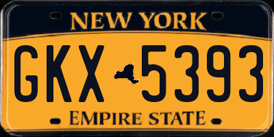 NY license plate GKX5393