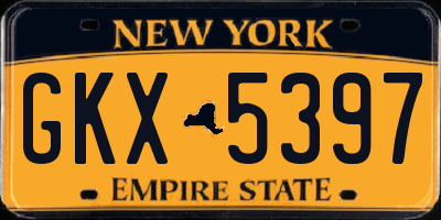 NY license plate GKX5397