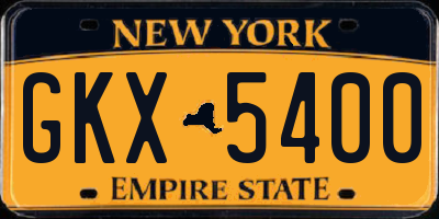 NY license plate GKX5400