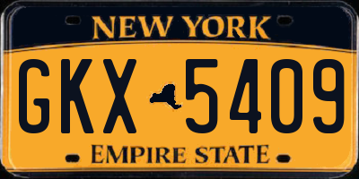 NY license plate GKX5409