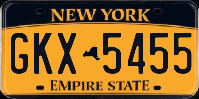 NY license plate GKX5455