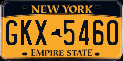 NY license plate GKX5460