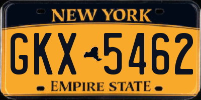 NY license plate GKX5462