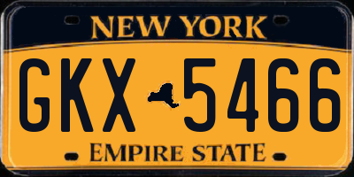 NY license plate GKX5466