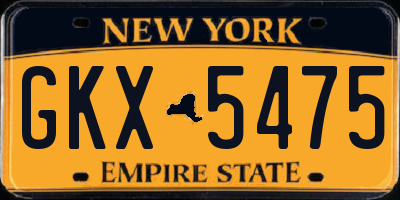 NY license plate GKX5475