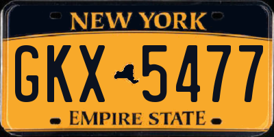 NY license plate GKX5477