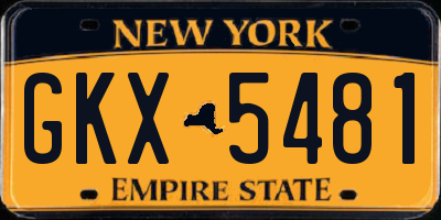 NY license plate GKX5481