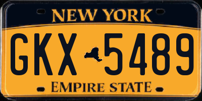 NY license plate GKX5489