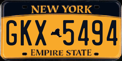NY license plate GKX5494