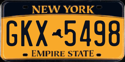 NY license plate GKX5498