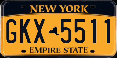 NY license plate GKX5511