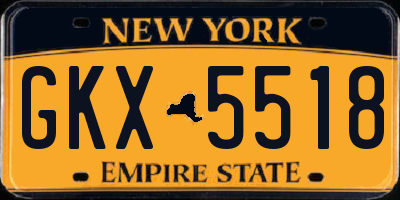 NY license plate GKX5518