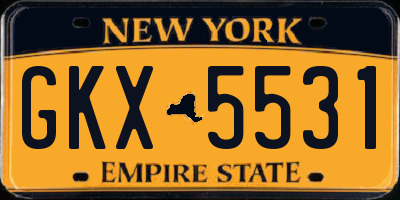 NY license plate GKX5531