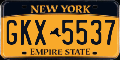NY license plate GKX5537