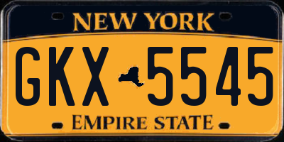 NY license plate GKX5545