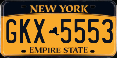 NY license plate GKX5553