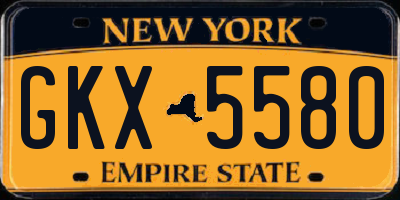 NY license plate GKX5580