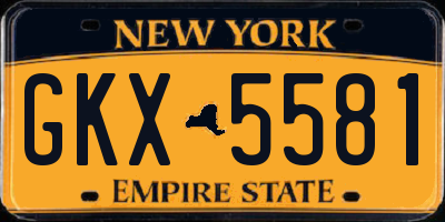 NY license plate GKX5581