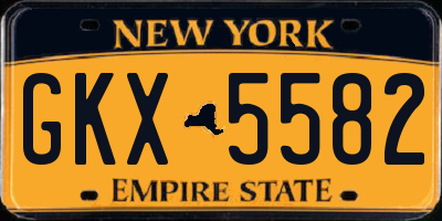 NY license plate GKX5582