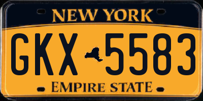 NY license plate GKX5583