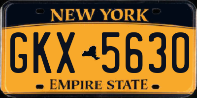 NY license plate GKX5630