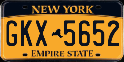 NY license plate GKX5652