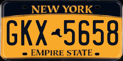 NY license plate GKX5658
