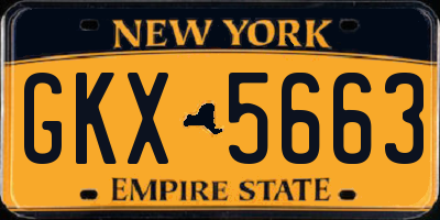 NY license plate GKX5663