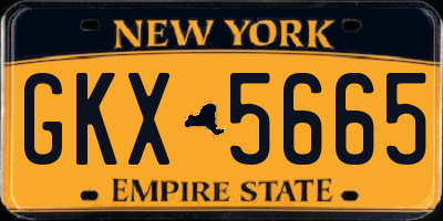 NY license plate GKX5665