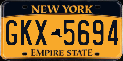 NY license plate GKX5694
