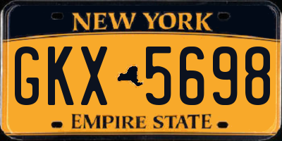 NY license plate GKX5698