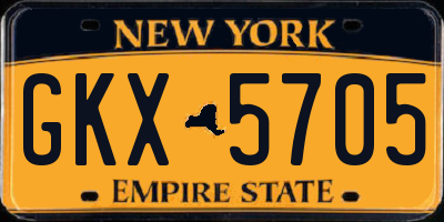 NY license plate GKX5705