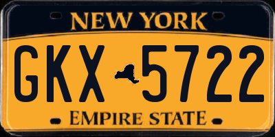 NY license plate GKX5722
