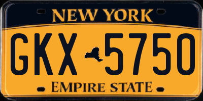 NY license plate GKX5750