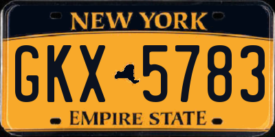 NY license plate GKX5783