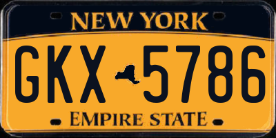 NY license plate GKX5786