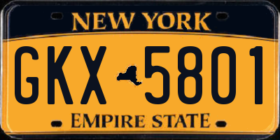 NY license plate GKX5801