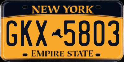 NY license plate GKX5803