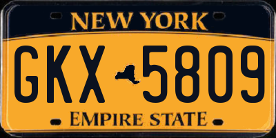 NY license plate GKX5809