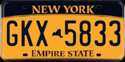 NY license plate GKX5833