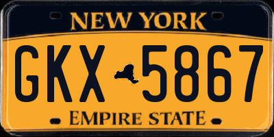NY license plate GKX5867